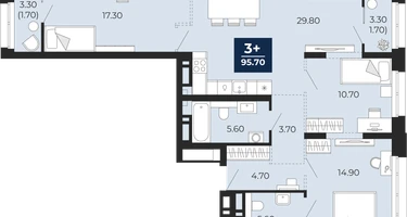 3-к. квартира, 92&nbsp;м²