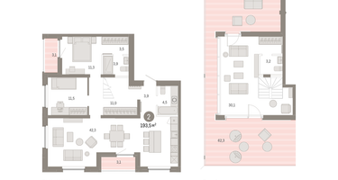 2-к. квартира, 193&nbsp;м²