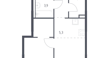 Студия, 38&nbsp;м²