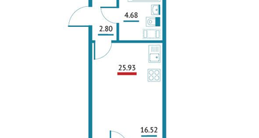 Студия, 25&nbsp;м²