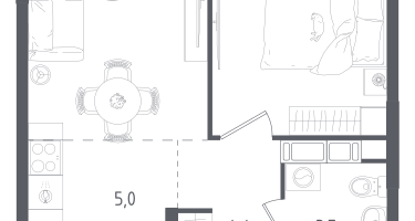 Студия, 35&nbsp;м²