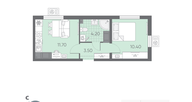 1-к. квартира, 29&nbsp;м²