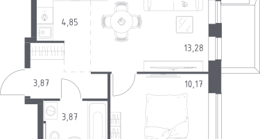 Студия, 36&nbsp;м²