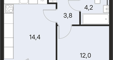 1-к. квартира, 36&nbsp;м²