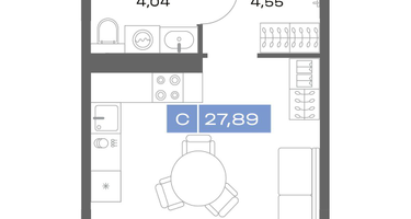 Студия, 27&nbsp;м²