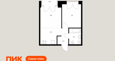 1-к. квартира, 35 м²