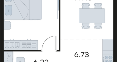 1-к. квартира, 48&nbsp;м²