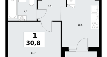 1-к. квартира, 30 м²