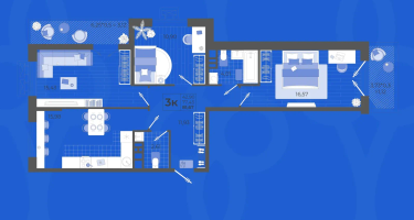 3-к. квартира, 77&nbsp;м²