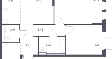 Студия, 62&nbsp;м²