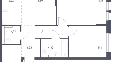 Студия, 62&nbsp;м²