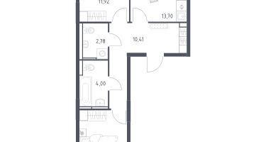 2-к. квартира, 55&nbsp;м²