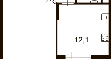1-к. квартира, 46 м²