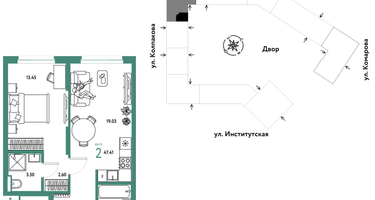 Студия, 47 м²