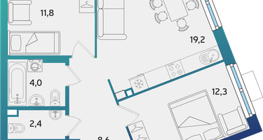 2-к. квартира, 58&nbsp;м²