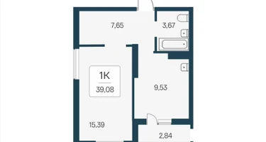 1-к. квартира, 39 м²