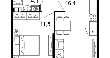 1-к. квартира, 37&nbsp;м²