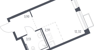 Студия, 22&nbsp;м²