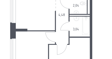 2-к. квартира, 55&nbsp;м²