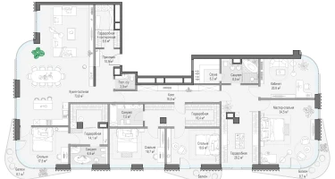 6-к. квартира, 327 м²