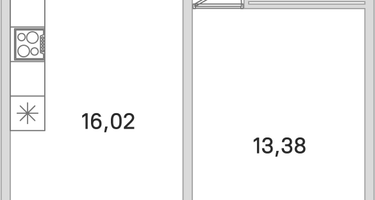 1-к. квартира, 40 м²