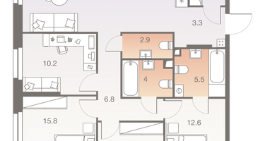5-к. квартира, 108&nbsp;м²