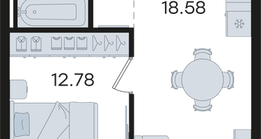 1-к. квартира, 39&nbsp;м²