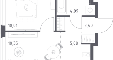 Студия, 32&nbsp;м²