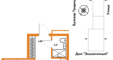 1-к. квартира, 33&nbsp;м²