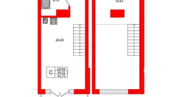 Студия, 43&nbsp;м²