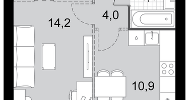 1-к. квартира, 36&nbsp;м²