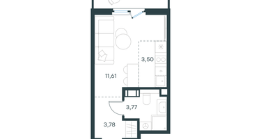 Студия, 25&nbsp;м²