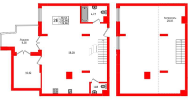 1-к. квартира, 109&nbsp;м²