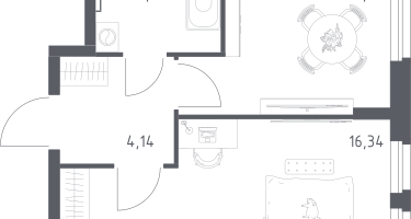 1-к. квартира, 35&nbsp;м²