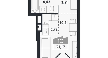 Студия, 21&nbsp;м²