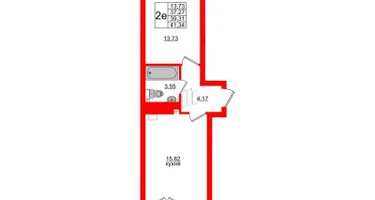 1-к. квартира, 39&nbsp;м²