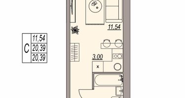 Студия, 20&nbsp;м²