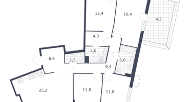 4-к. квартира, 117&nbsp;м²