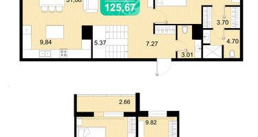 4-к. квартира, 125 м²