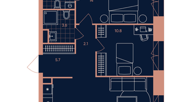 3-к. квартира, 60&nbsp;м²