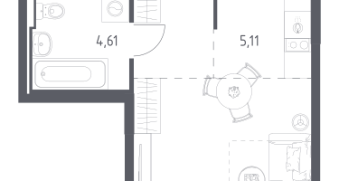 Студия, 28&nbsp;м²