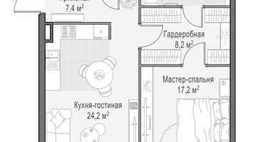 2-к. квартира, 67&nbsp;м²