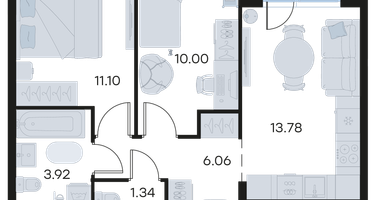 2-к. квартира, 47&nbsp;м²