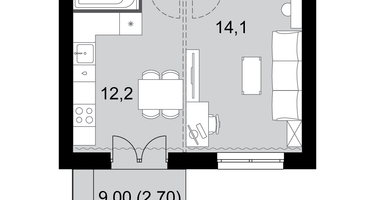 1-к. квартира, 39&nbsp;м²