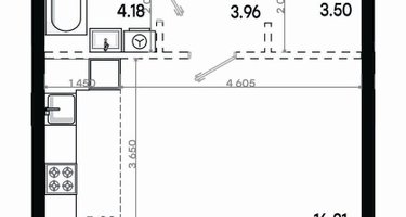 Студия, 34 м²