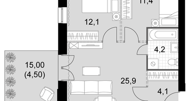 3-к. квартира, 64&nbsp;м²