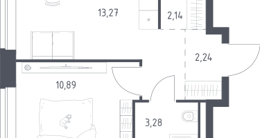 1-к. квартира, 31&nbsp;м²