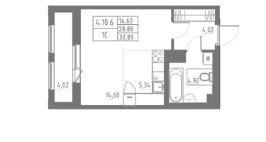 Студия, 30&nbsp;м²