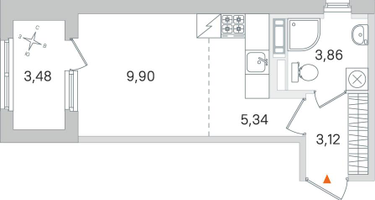 Студия, 23&nbsp;м²