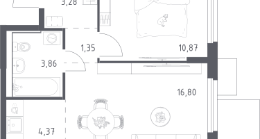 Студия, 40&nbsp;м²